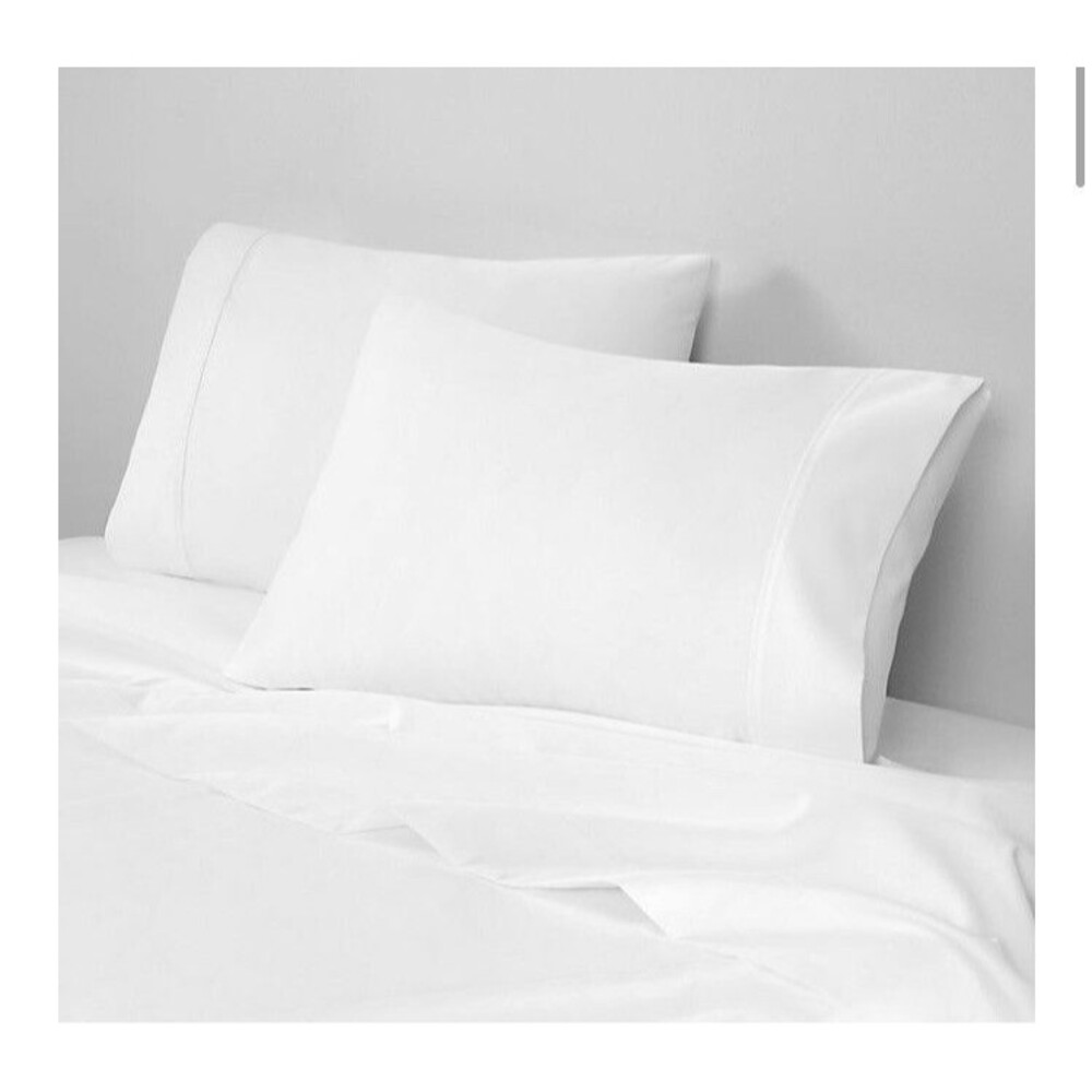 AUTHENTIC NEW WAMSUTTA Dream Zone 1000 TC PimaCott Queen Sheet Set White Stripes - Picture 5 of 9